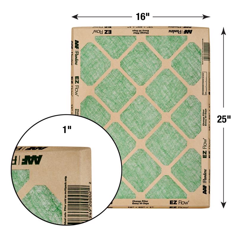 AAF Flanders EZ Flow Nested 16 in. W X 25 in. H X 1 in. Fiberglass 1 MERV Air Filter