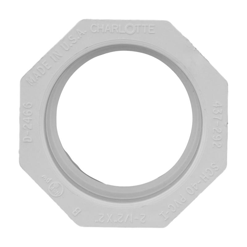 Charlotte Pipe Schedule 40 2-1/2 in. Spigot X 2 in. D Slip PVC Reducing Bushing