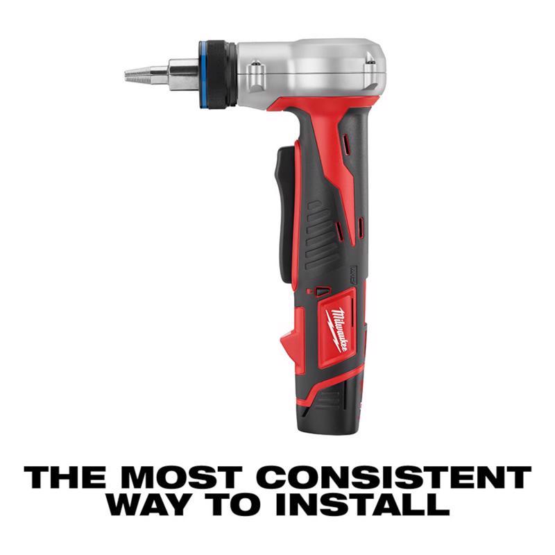 Milwaukee M12 1 in. Expansion PEX Tool Kit Black/Red 8 pc