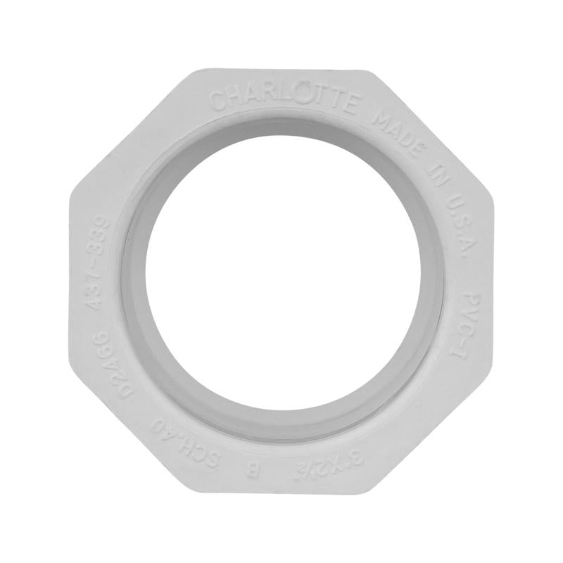 Charlotte Pipe Schedule 40 3 in. Slip X 2-1/2 in. D Slip PVC Reducing Bushing