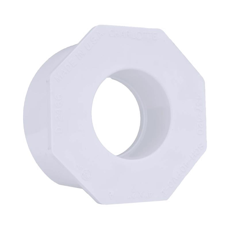 Charlotte Pipe Schedule 40 4 in. Spigot X 2 in. D Slip PVC Reducing Bushing