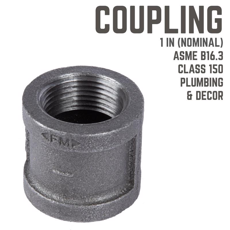 STZ Industries 1 in. FIP each X 1 in. D FIP Black Malleable Iron Coupling