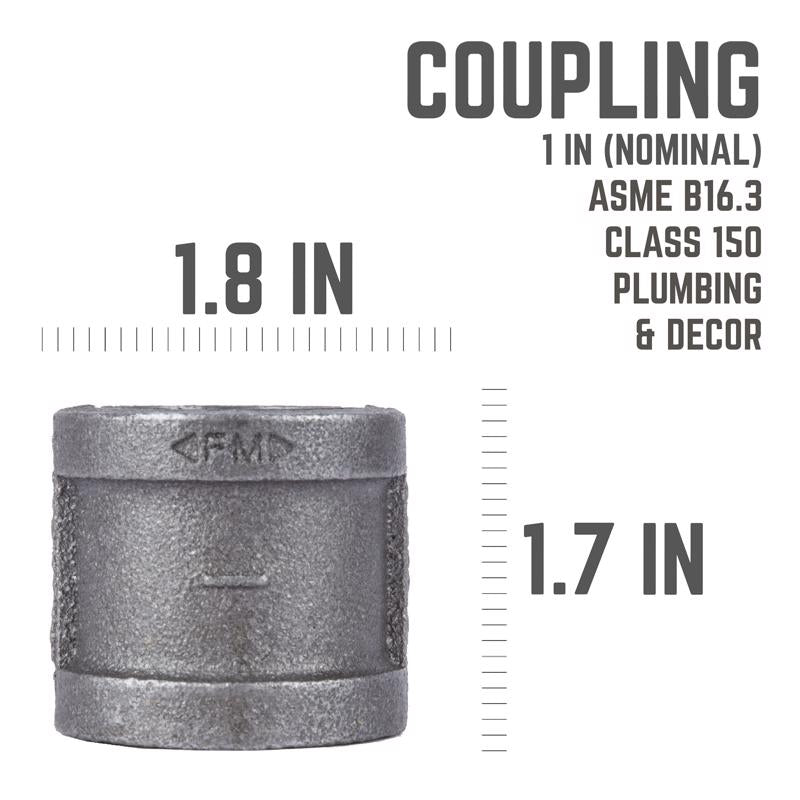 STZ Industries 1 in. FIP each X 1 in. D FIP Black Malleable Iron Coupling