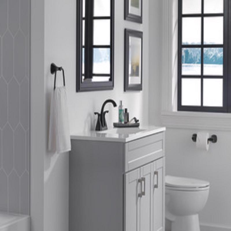 Delta Sandover Matte Black Traditional Centerset Bathroom Sink Faucet 4 in.