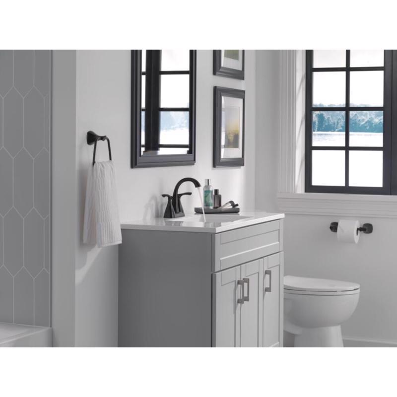 Delta Sandover Matte Black Traditional Centerset Bathroom Sink Faucet 4 in.