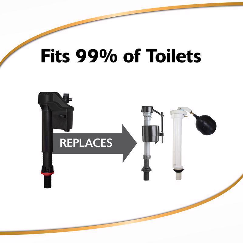 Korky 2X Toilet Fill Valve Black Plastic/Rubber For Universal