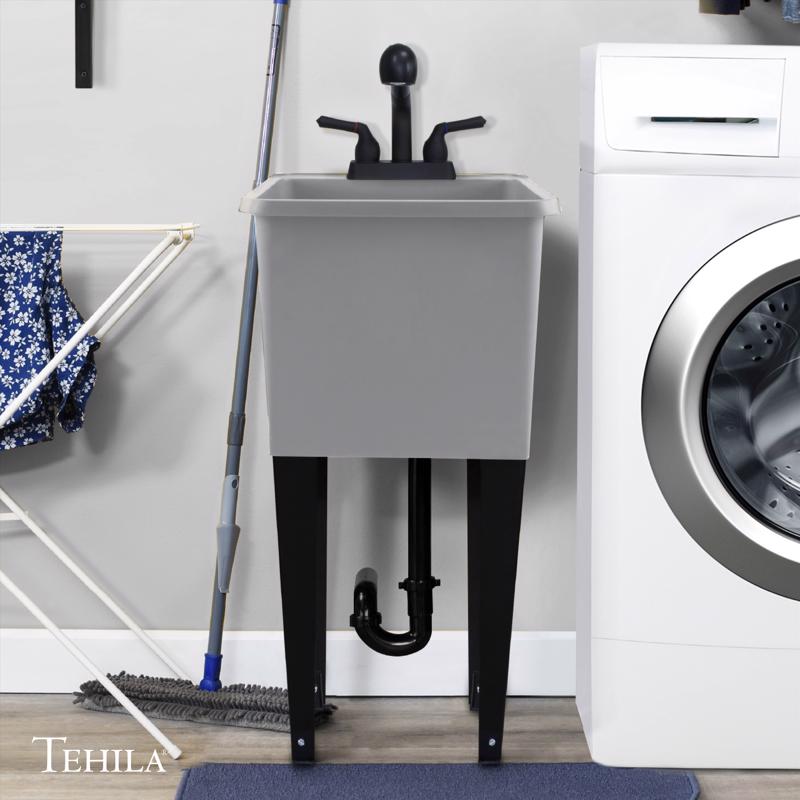 Tehila 17.5 in in. W X 23.5 in. D Freestanding Plastic Laundry Tub