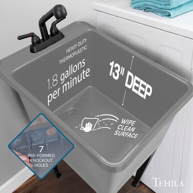 Tehila 17.5 in in. W X 23.5 in. D Freestanding Plastic Laundry Tub