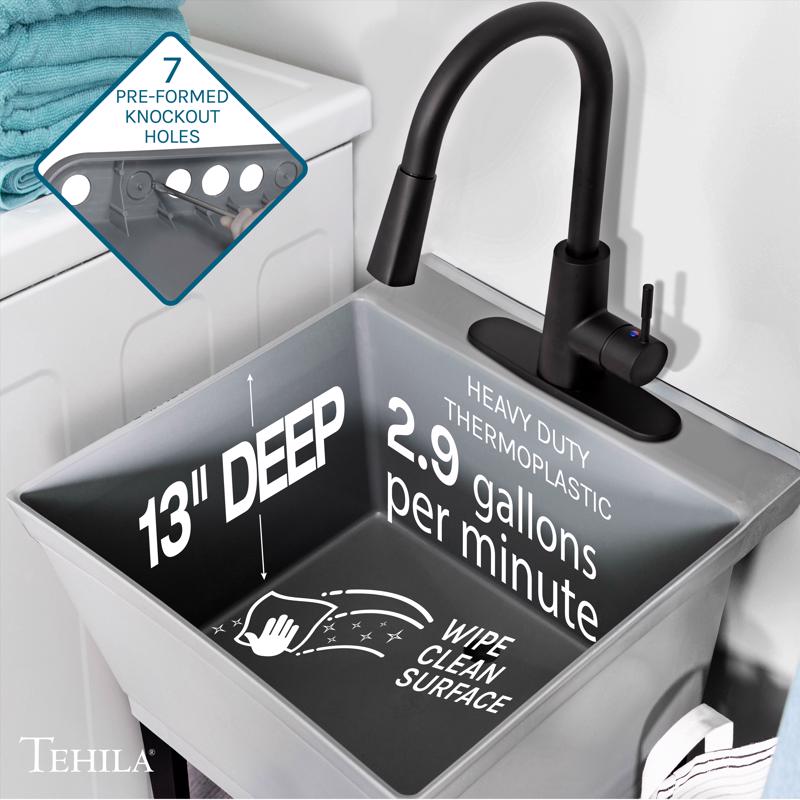 Tehila 22.875 in. W X 23.5 in. D Freestanding Plastic Laundry Tub