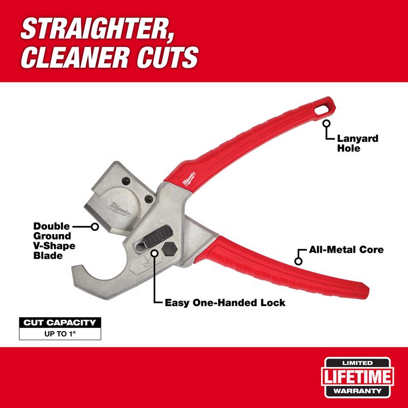Milwaukee 1 in. Tubing Cutter 9 in. L Red