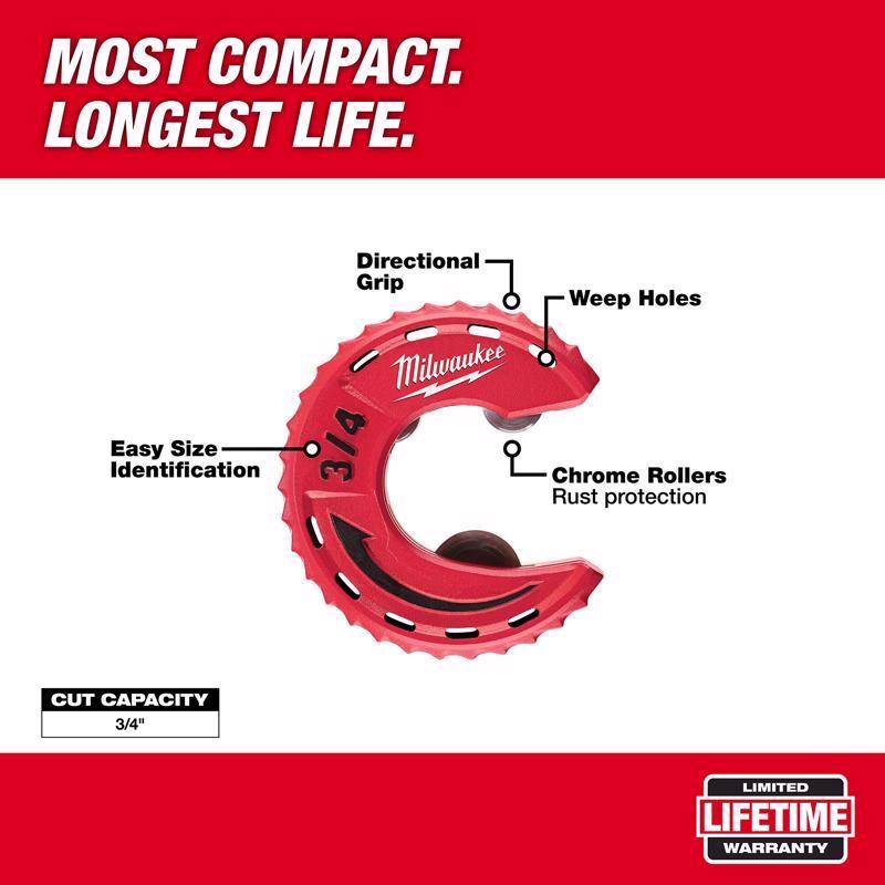 Milwaukee Close Quarters Tubing Cutter Set 3.9 in. L Red 3 pc