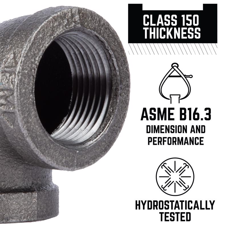STZ Industries 1 in. FIP each X 1 in. D FIP Black Malleable Iron 90 Degree Elbow