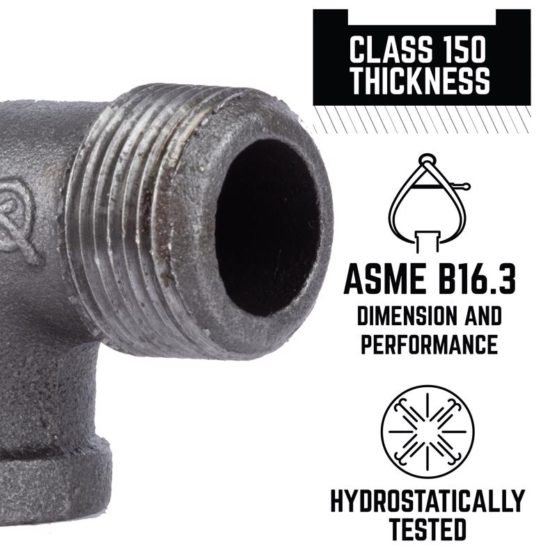STZ Industries 1 in. FIP each X 1 in. D MIP Black Malleable Iron 90 Degree Street Elbow