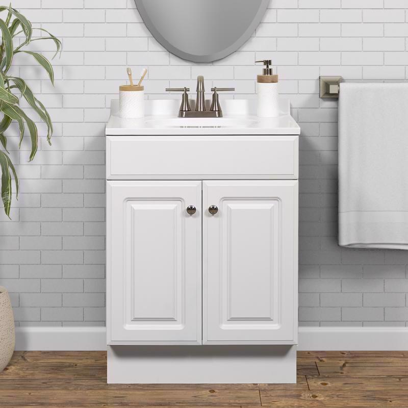 Zenna Home Single White Bathroom Vanity 24 in. W X 18 in. D X 35 in. H