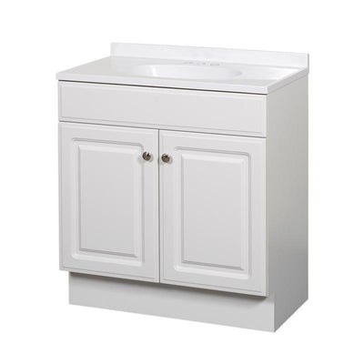 Zenna Home Single White Bathroom Vanity 30 in. W X 18 in. D X 35 in. H