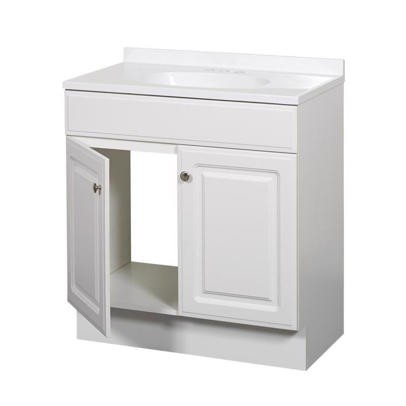 Zenna Home Single White Bathroom Vanity 30 in. W X 18 in. D X 35 in. H