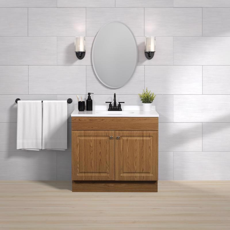 Zenna Home Single Oak Bathroom Vanity 36 in. W X 18 in. D X 35 in. H