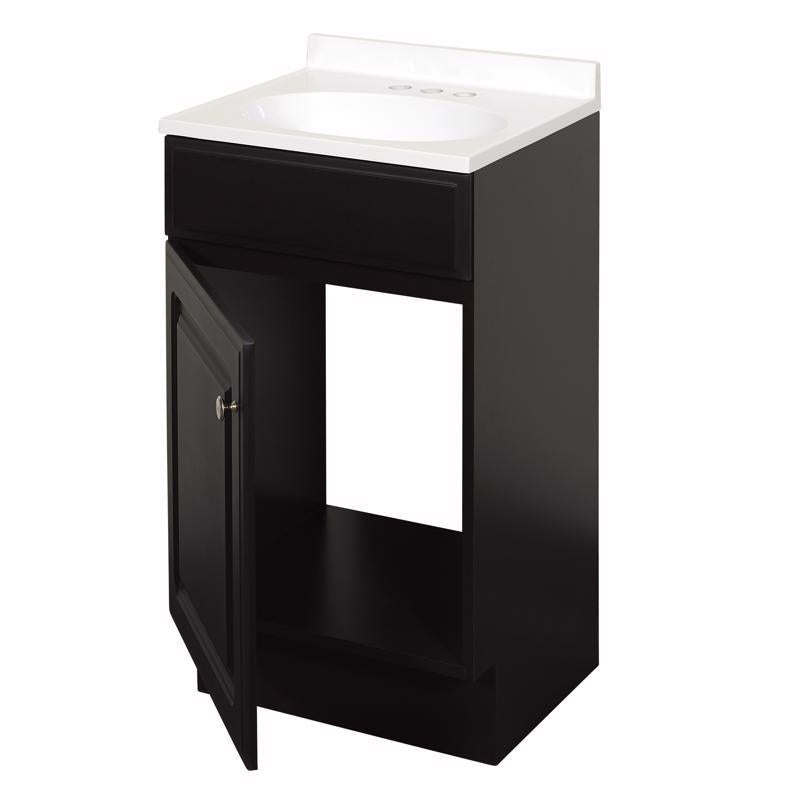 Zenna Home Single Espresso Bathroom Vanity 18 in. W X 16 in. D X 35 in. H