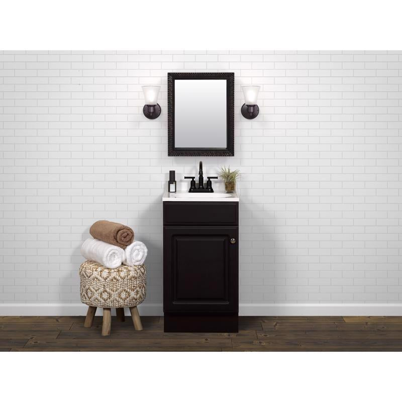 Zenna Home Single Espresso Bathroom Vanity 18 in. W X 16 in. D X 35 in. H
