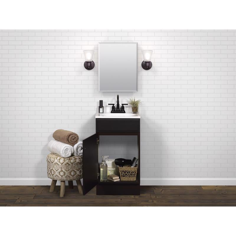 Zenna Home Single Espresso Bathroom Vanity 18 in. W X 16 in. D X 35 in. H