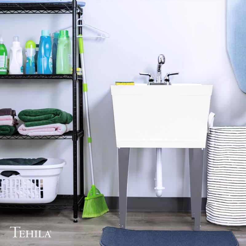 Tehila 22.875 in. W X 23.5 in. D Freestanding Thermoplastic Utility Sink