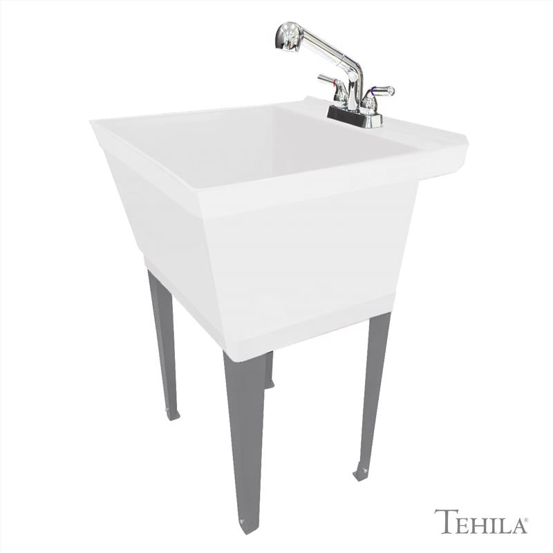 Tehila 22.875 in. W X 23.5 in. D Freestanding Thermoplastic Utility Sink