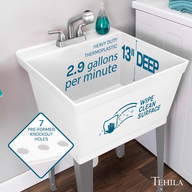 Tehila 22.875 in. W X 23.5 in. D Freestanding Thermoplastic Utility Sink