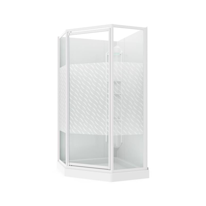 MAAX Himalaya 74-1/4 in. H X 38 in. W White Framed Shower Kit