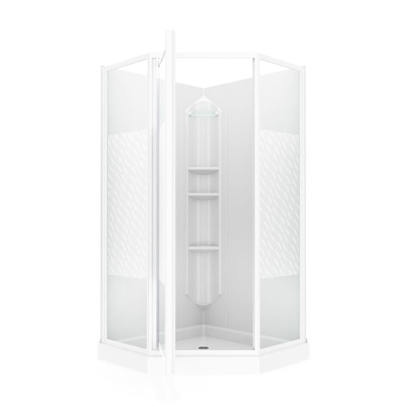 MAAX Himalaya 74-1/4 in. H X 38 in. W White Framed Shower Kit