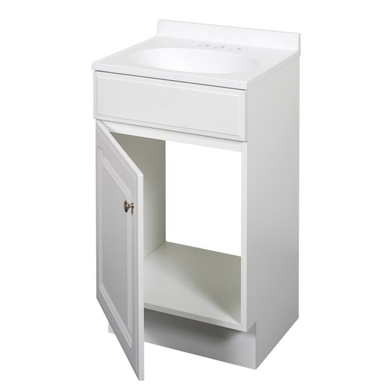 Zenna Home Single White Bathroom Vanity 18 in. W X 16 in. D X 35 in. H