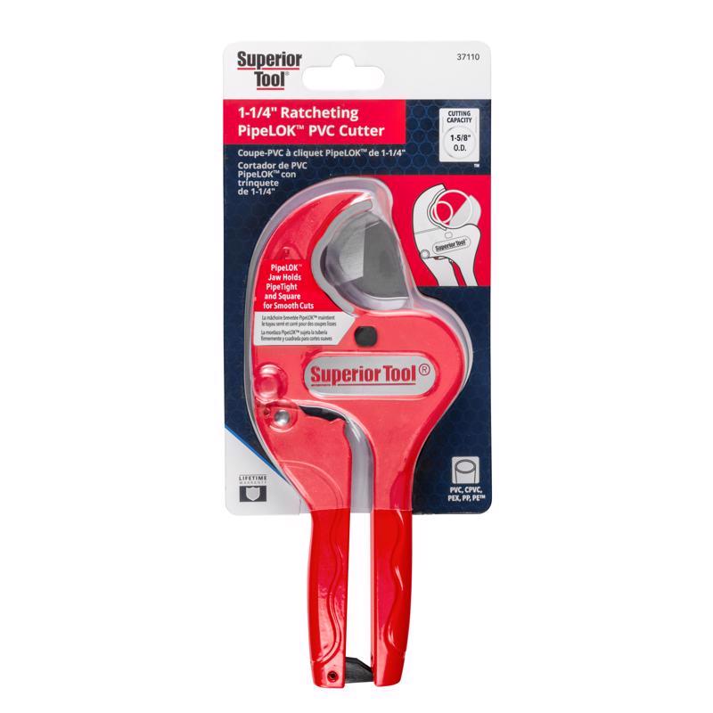 Superior Tool 1-5/16 in. Ratcheting Pipe Cutter Red