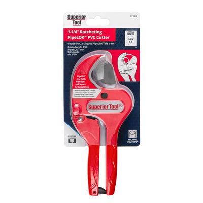 Superior Tool 1-5/16 in. Ratcheting Pipe Cutter Red