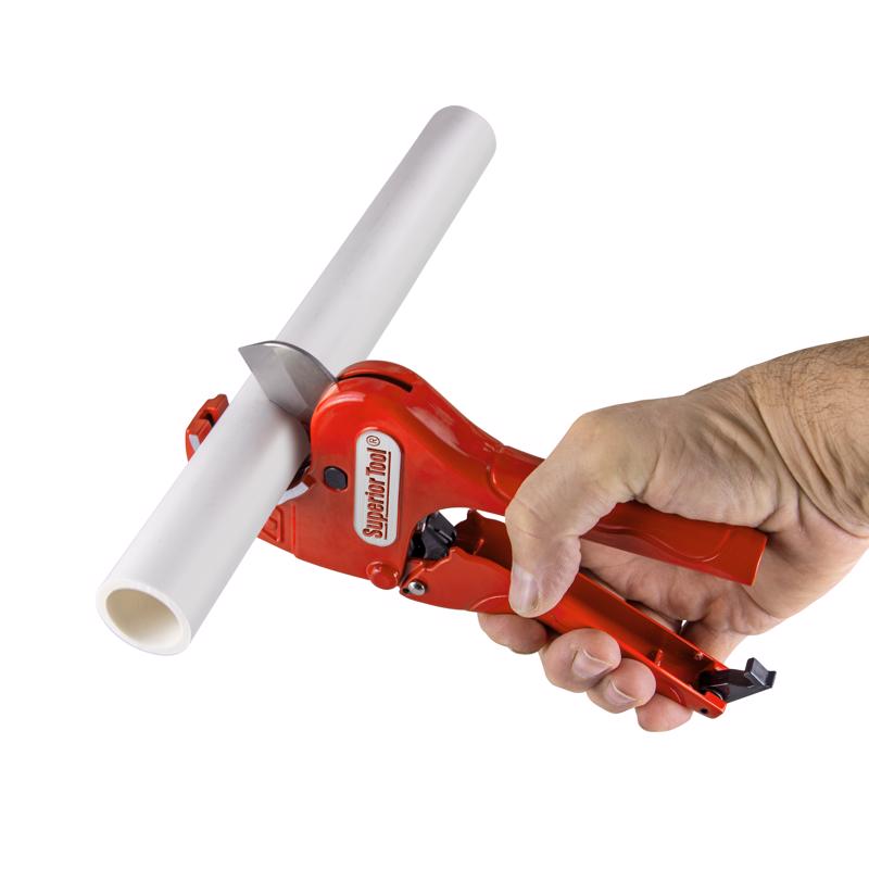 Superior Tool 1-5/16 in. Ratcheting Pipe Cutter Red