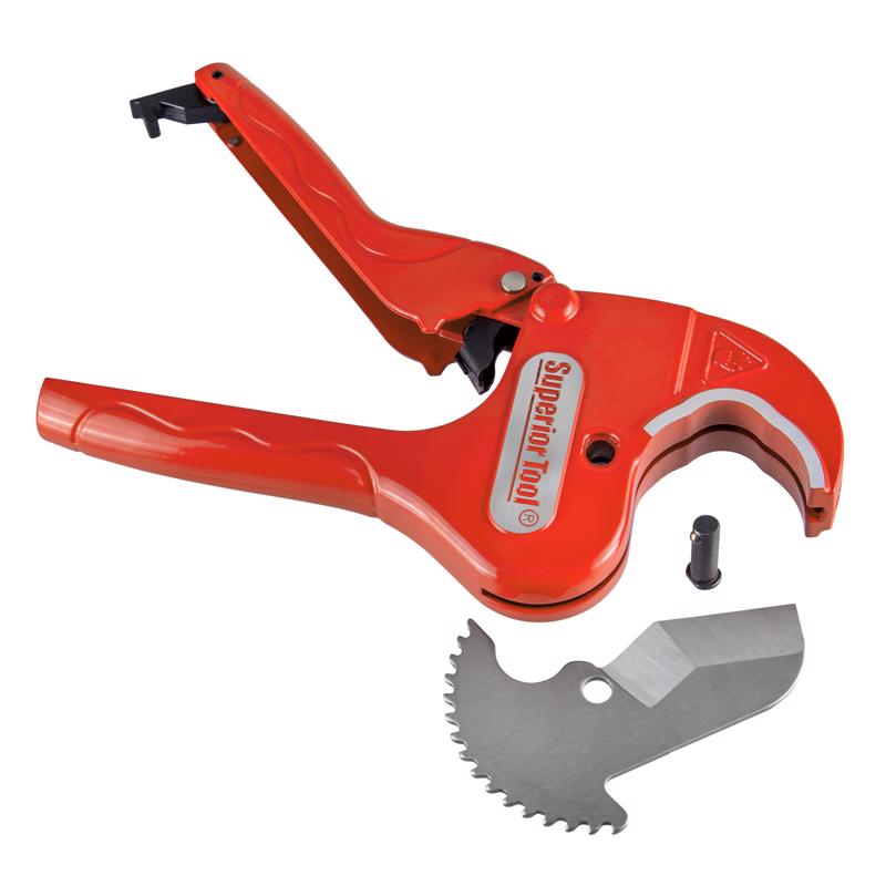 Superior Tool 1-5/16 in. Ratcheting Pipe Cutter Red
