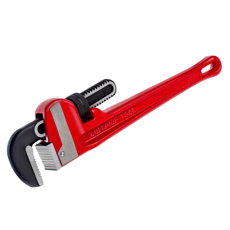 Superior Tool 2-1/2 in. Heavy Duty Pipe Wrench Red