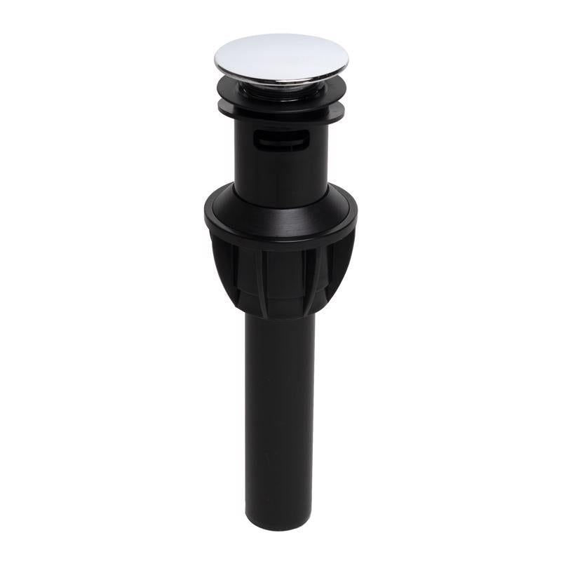 Keeney 1-1/4 in. Chrome Plastic Push Button Drain with Overflow