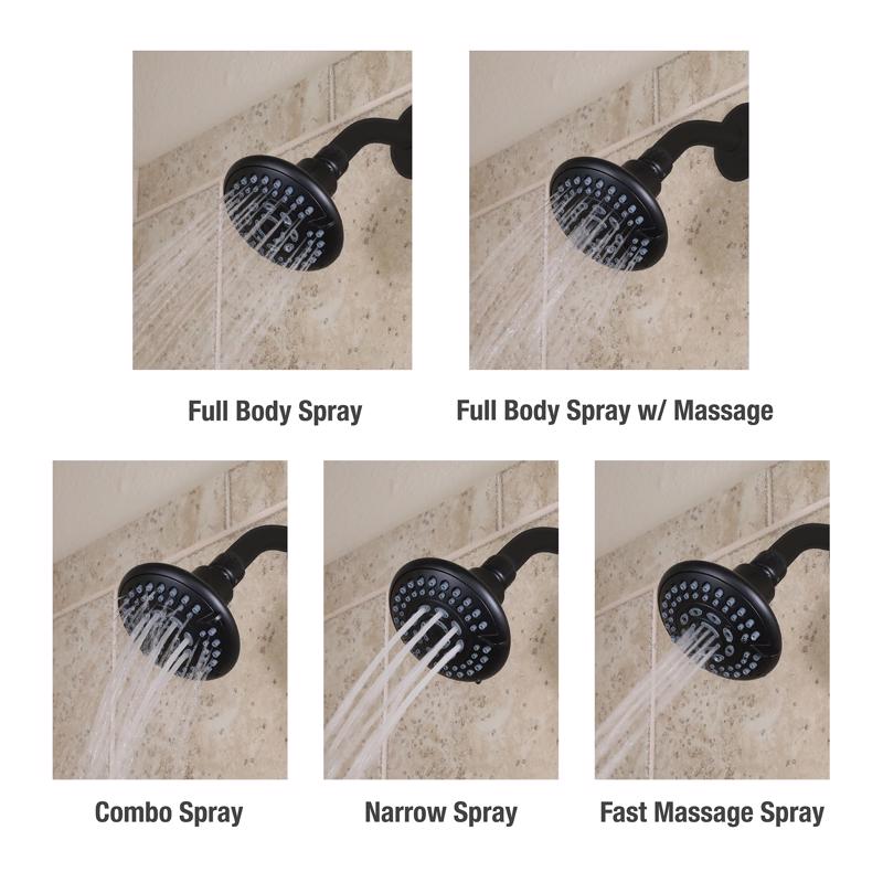 Danco Matte Black 5 settings Showerhead 1.8 gpm