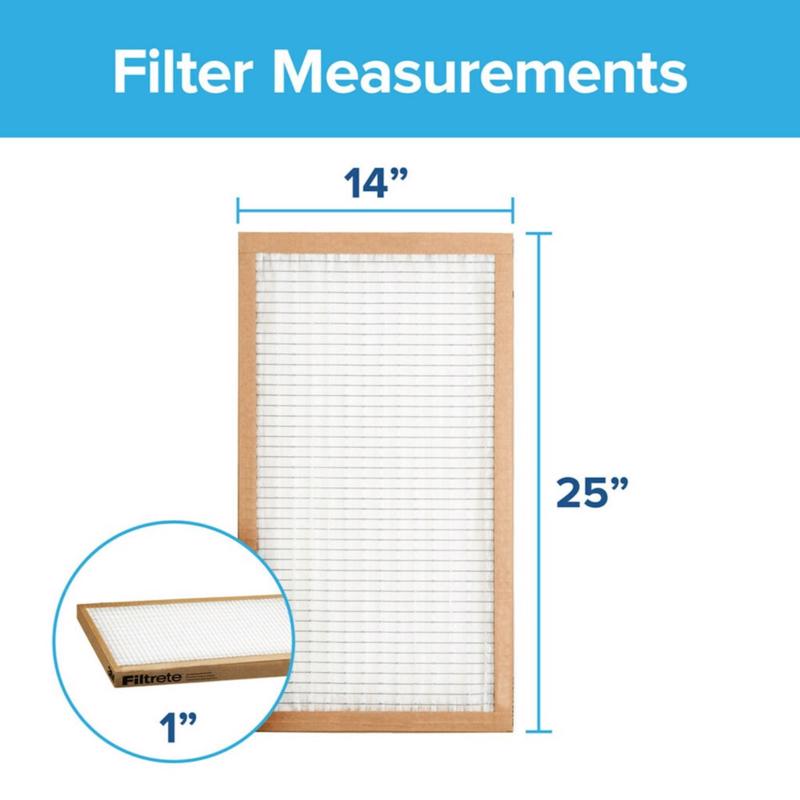 Filtrete 14 in. W X 25 in. H X 1 in. Synthetic 2 MERV Flat Panel Filter 2 pk