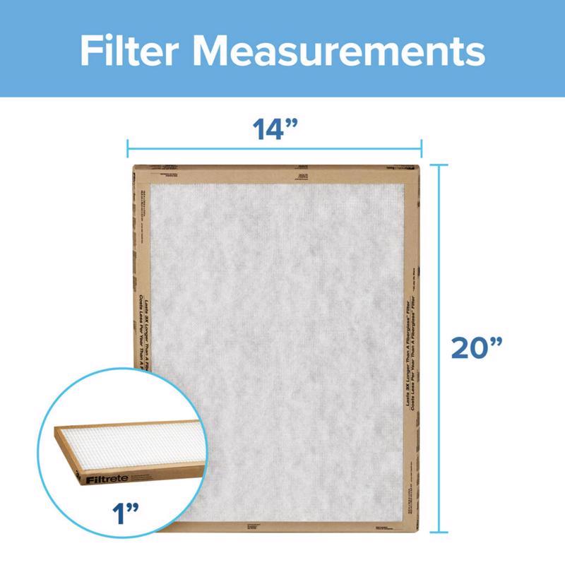 Filtrete 14 in. W X 20 in. H X 1 in. Synthetic 2 MERV Flat Panel Filter 2 pk