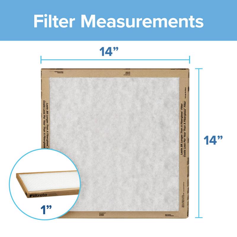 Filtrete 14 in. W X 14 in. H X 1 in. Synthetic 2 MERV Flat Panel Filter 2 pk