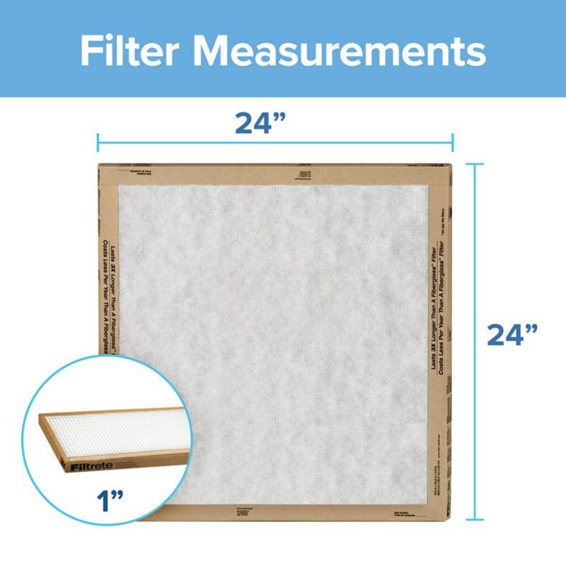 Filtrete 24 in. W X 24 in. H X 1 in. Synthetic 2 MERV Flat Panel Filter 2 pk