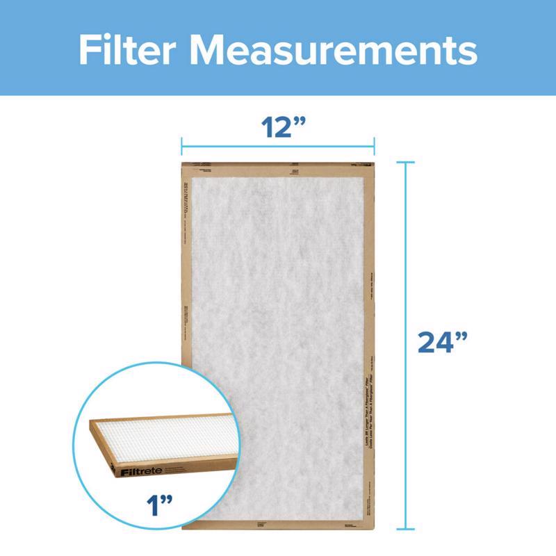 Filtrete 12 in. W X 24 in. H X 1 in. Polypropylene 2 MERV Flat Panel Filter 2 pk