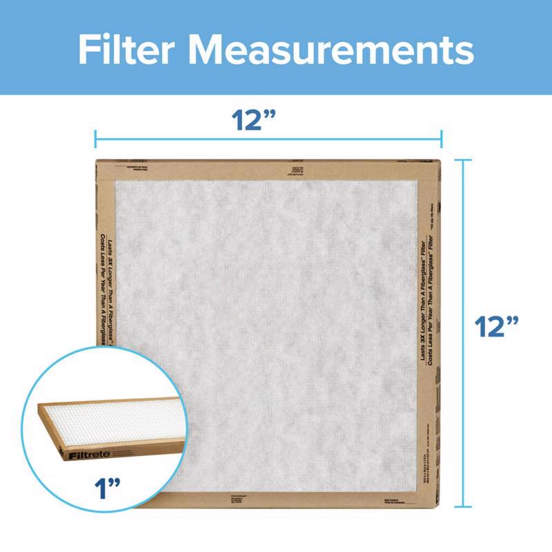 Filtrete 12 in. W X 12 in. H X 1 in. Synthetic 2 MERV Flat Panel Filter 2 pk