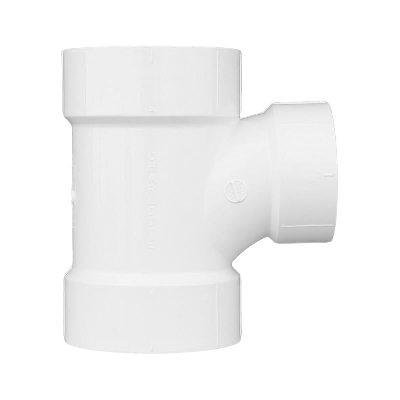 Charlotte Pipe Schedule 30 3 in. Hub X 2 in. D Hub PVC Sanitary Tee