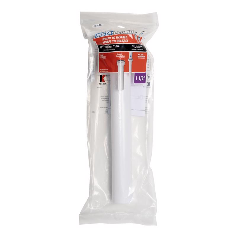 Keeney Insta Plumb 1-1/2 in. D X 12 in. L Plastic Extension Tube