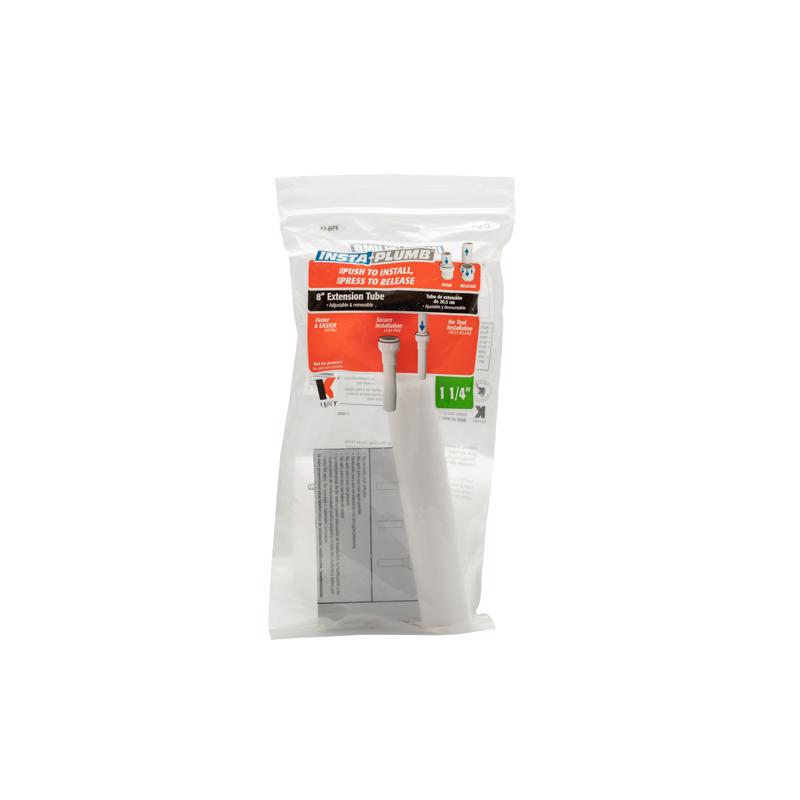 Keeney Insta Plumb 1-1/4 in. D X 8 in. L Plastic Extension Tube