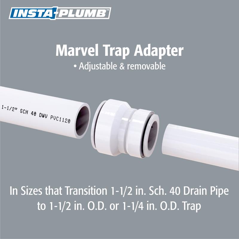 keeney insta plumb 1-1/4 in. D Plastic Trap Adapter