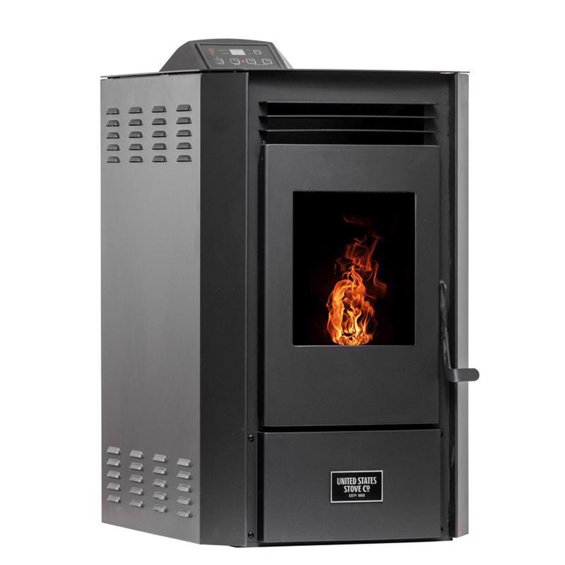 US Stove EPA Certified 1300 sq ft Modern Wood Pellet Stove 50 lb. cap. Hopper