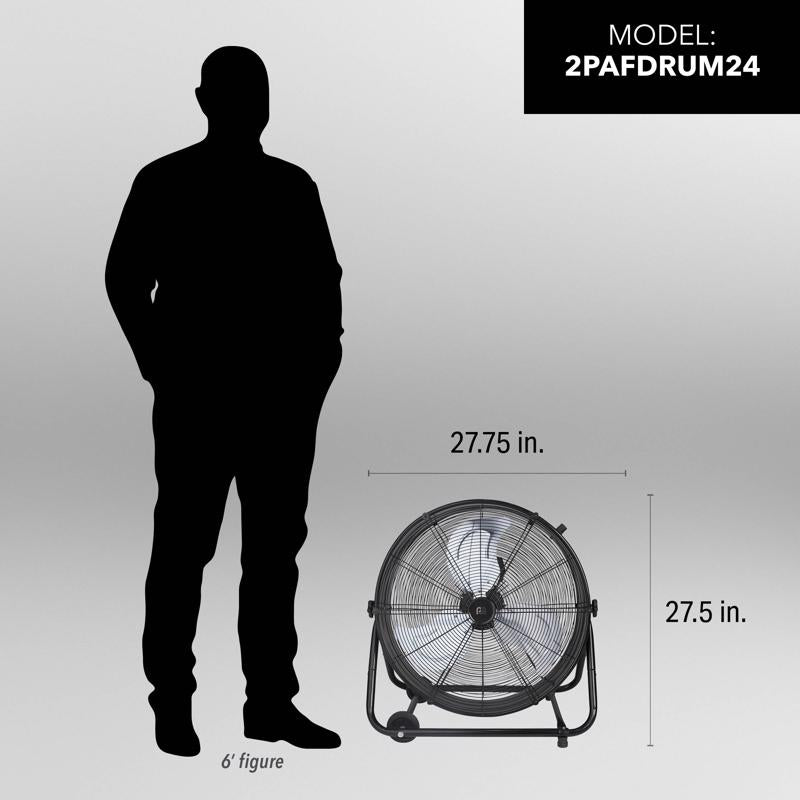 Perfect Aire 29.75 in. H X 24 in. D Drum Fan