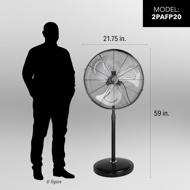 Perfect Aire 30.75 in. H X 20 in. D Oscillating Pedestal Fan